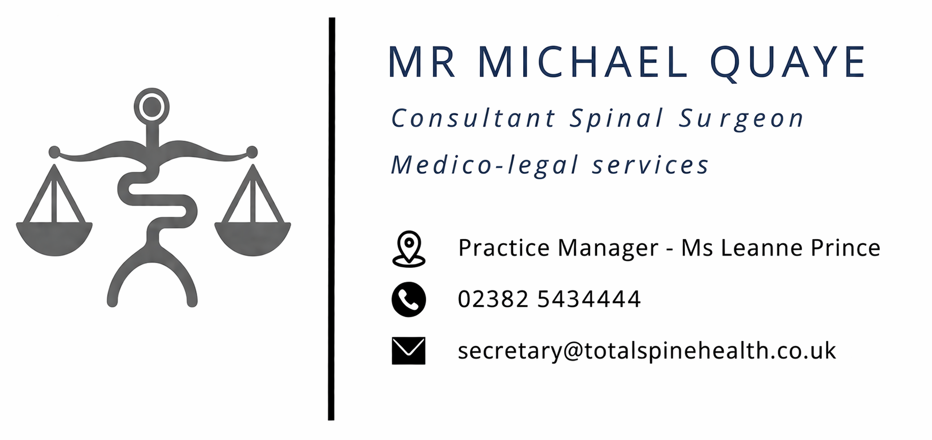 Professional business card design for surgeon